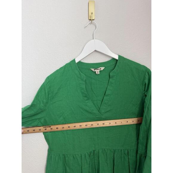 Boden Women’s Green Linen Sophia Airy Tiered Summer Mini Dress Sz 10L - Picture 5 of 8